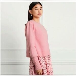 Hill House The Cropped Sylvie 100% Merino Wool Sweater in Candy Pink . Size L